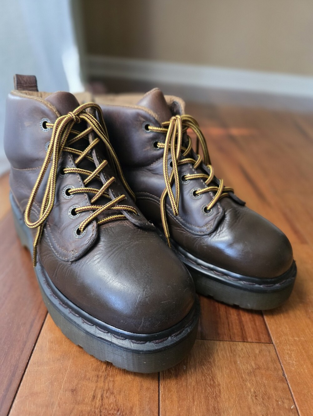 Dr. Martens 8315 Vintage Made in England Brown Leather Platform Ankle Boots US 9